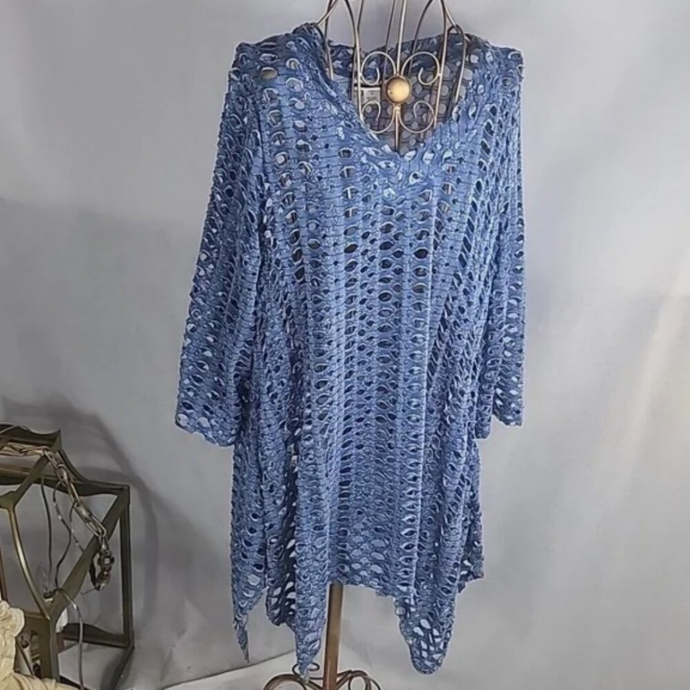 Mirror Image Open Weave/Cut-Out Tunic/Cover-up - Picture 3 of 11